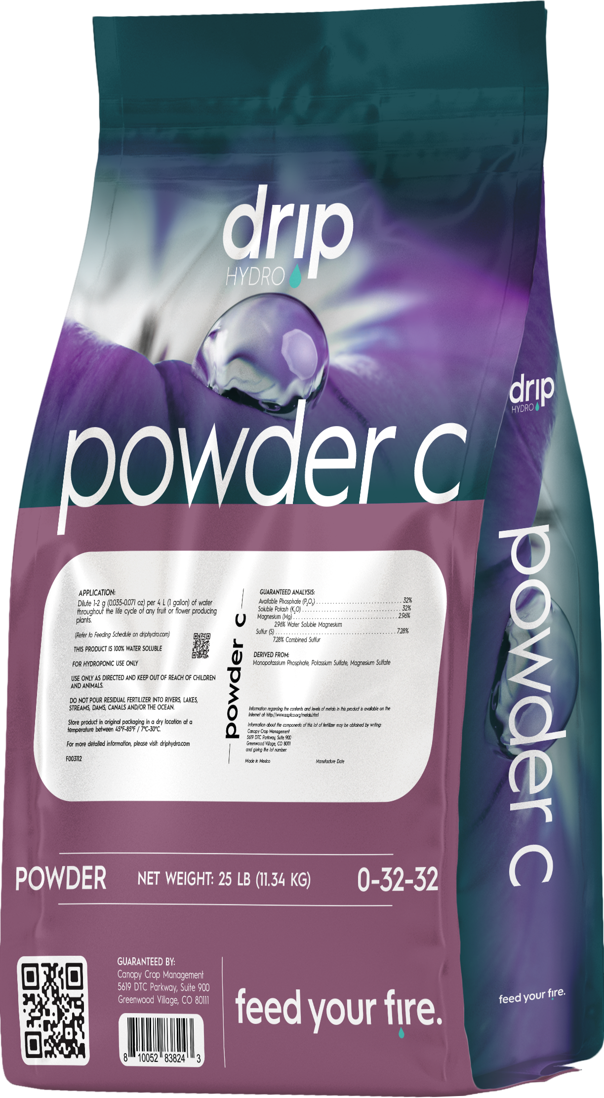 Drip Hydro Powder C - 25 lb Bag