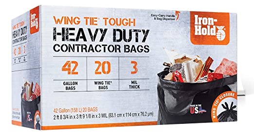 42 Gallon Iron Hold Heavy Duty Contractor Bags (ORANGE)