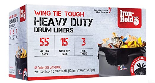 55 Gallon Iron Hold Heavy Duty Contractor Bags (RED)