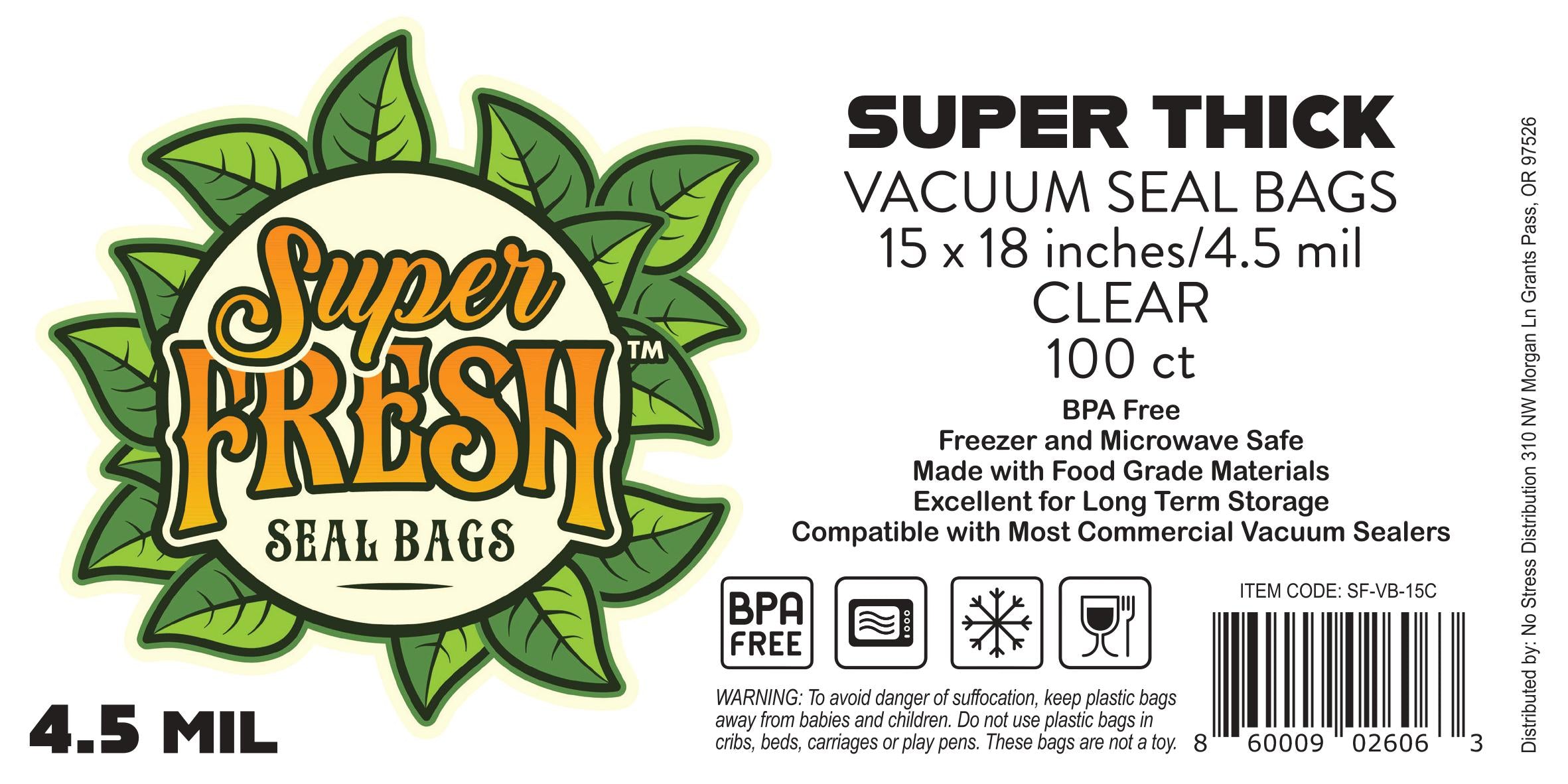 Super Fresh CLEAR Vacuum Seal Bags 15